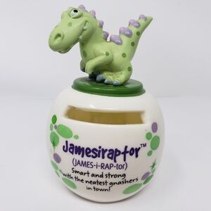 Dinomates Jamesiraptor Cute Green Dinosaur Coin Bank